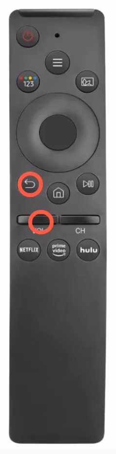 Volume and Return buttons on Samsung TV remote