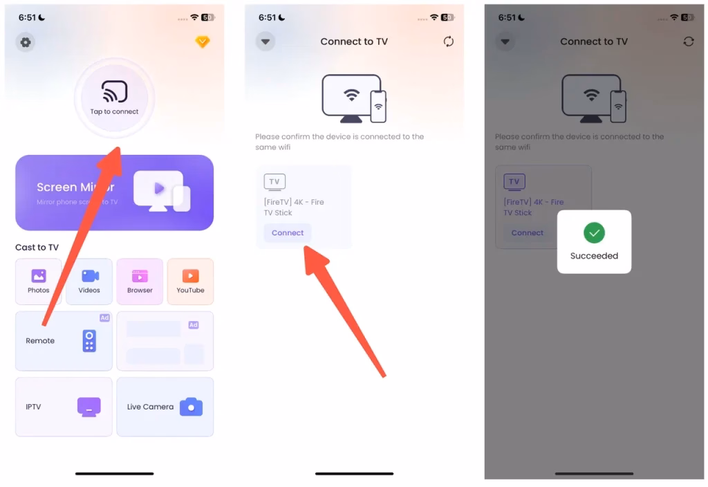 set up the screen mirroring app