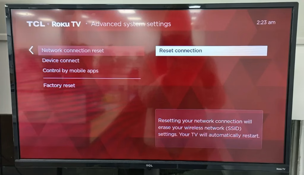 reset Roku network connection