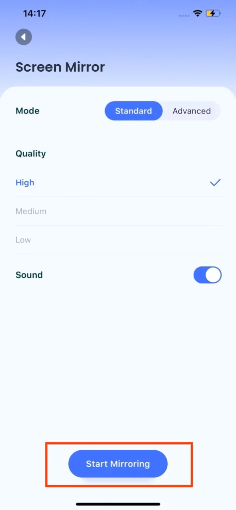 tap the Screen Mirroring button