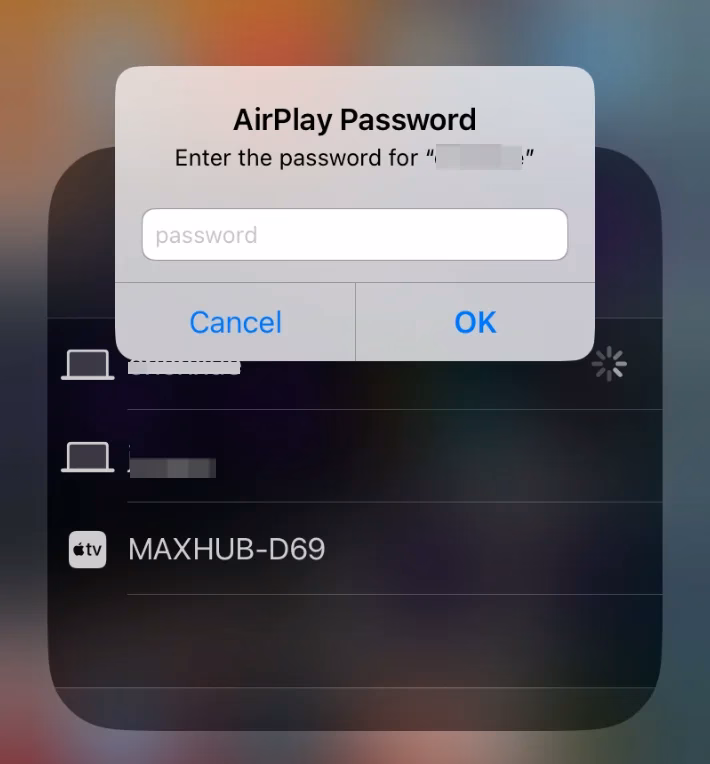 AirPlay password request