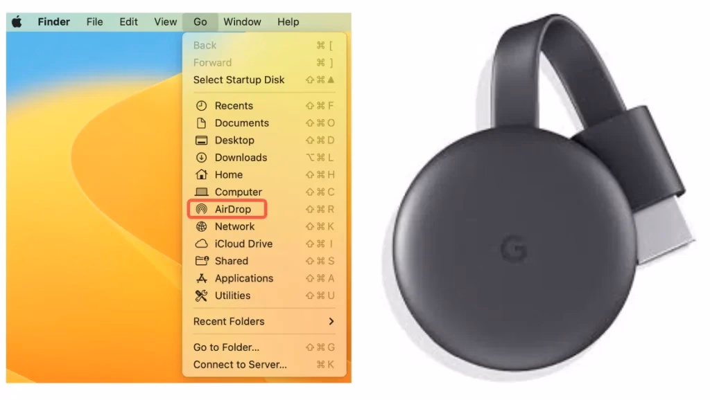 AirPlay feature and Chromecast device
