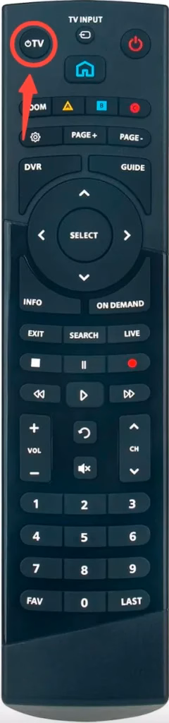 TV power button on Altice Optimum remote