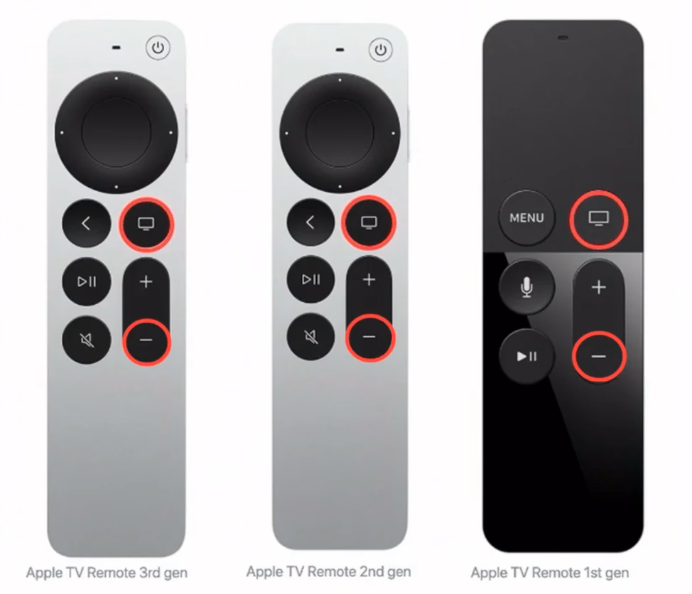 Apple TV Remote or Siri Remote (1st, 2nd, 3rd gen)