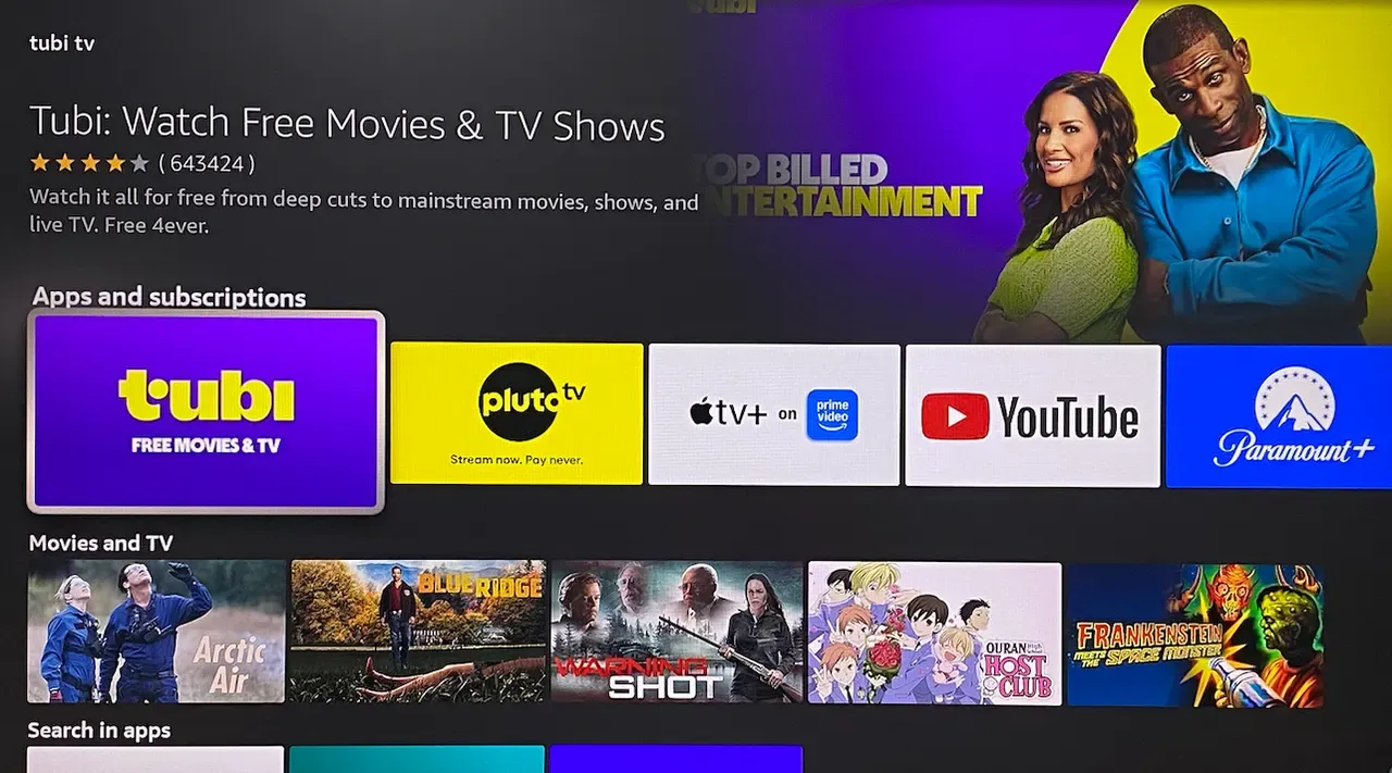 Tubi TV on FireStick