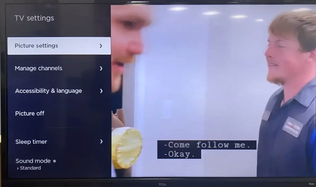 Picture Settings on the TV settings of Roku