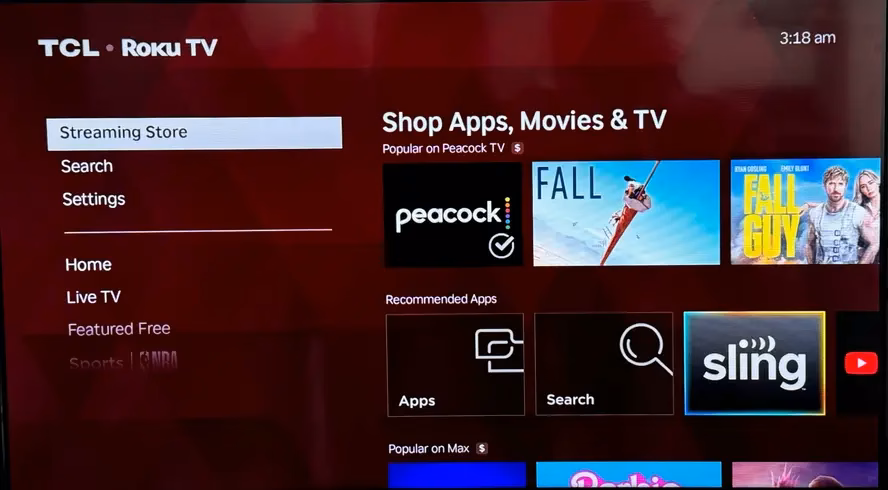 Streaming store on Roku
