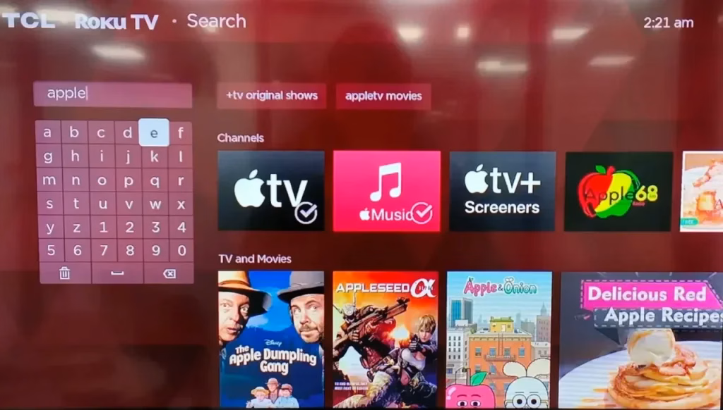 find Apple TV app on TCL Roku TV