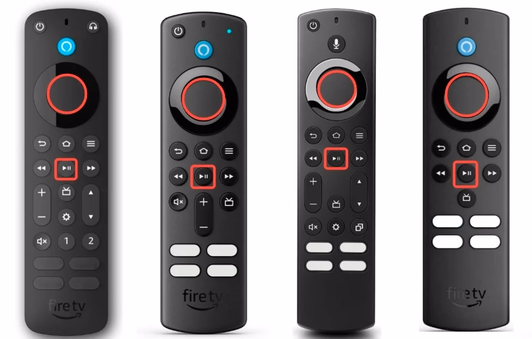 Play/Pause and Select buttons on the Fire remote