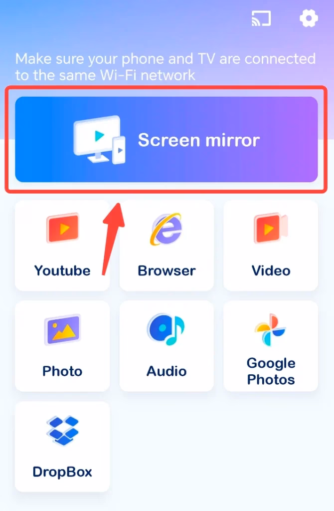 Screen Mirror button