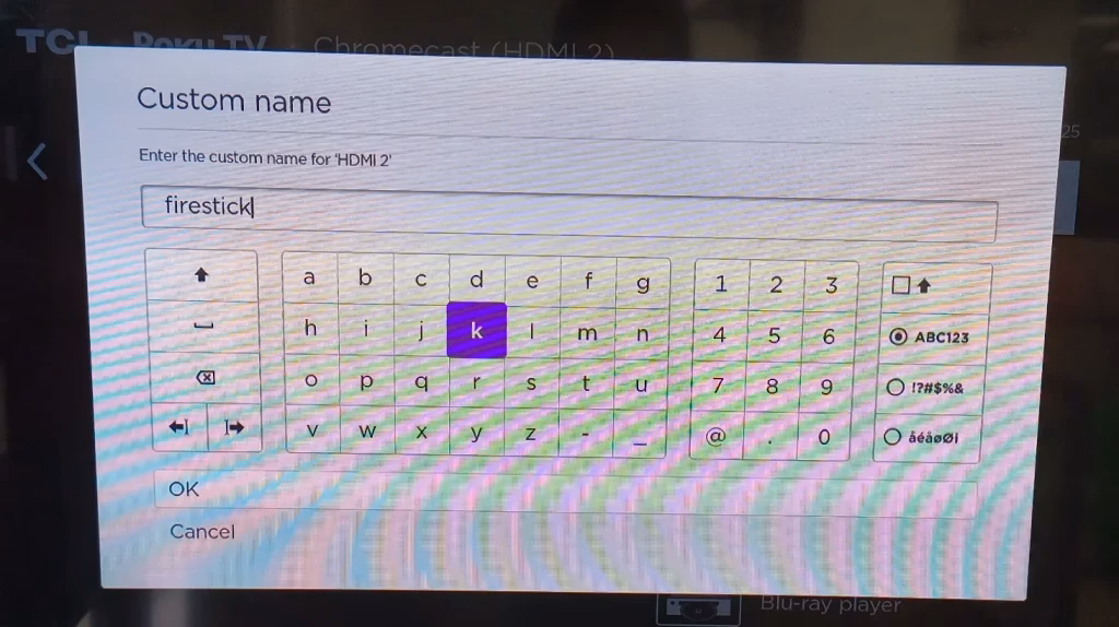 rename the input on Roku TV