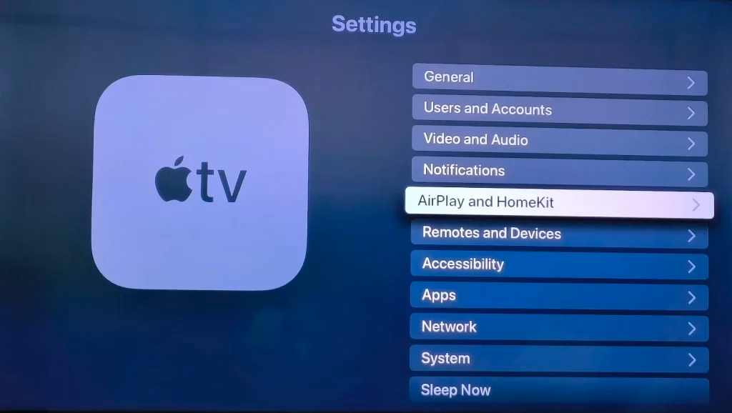 enable AirPlay on Apple TV