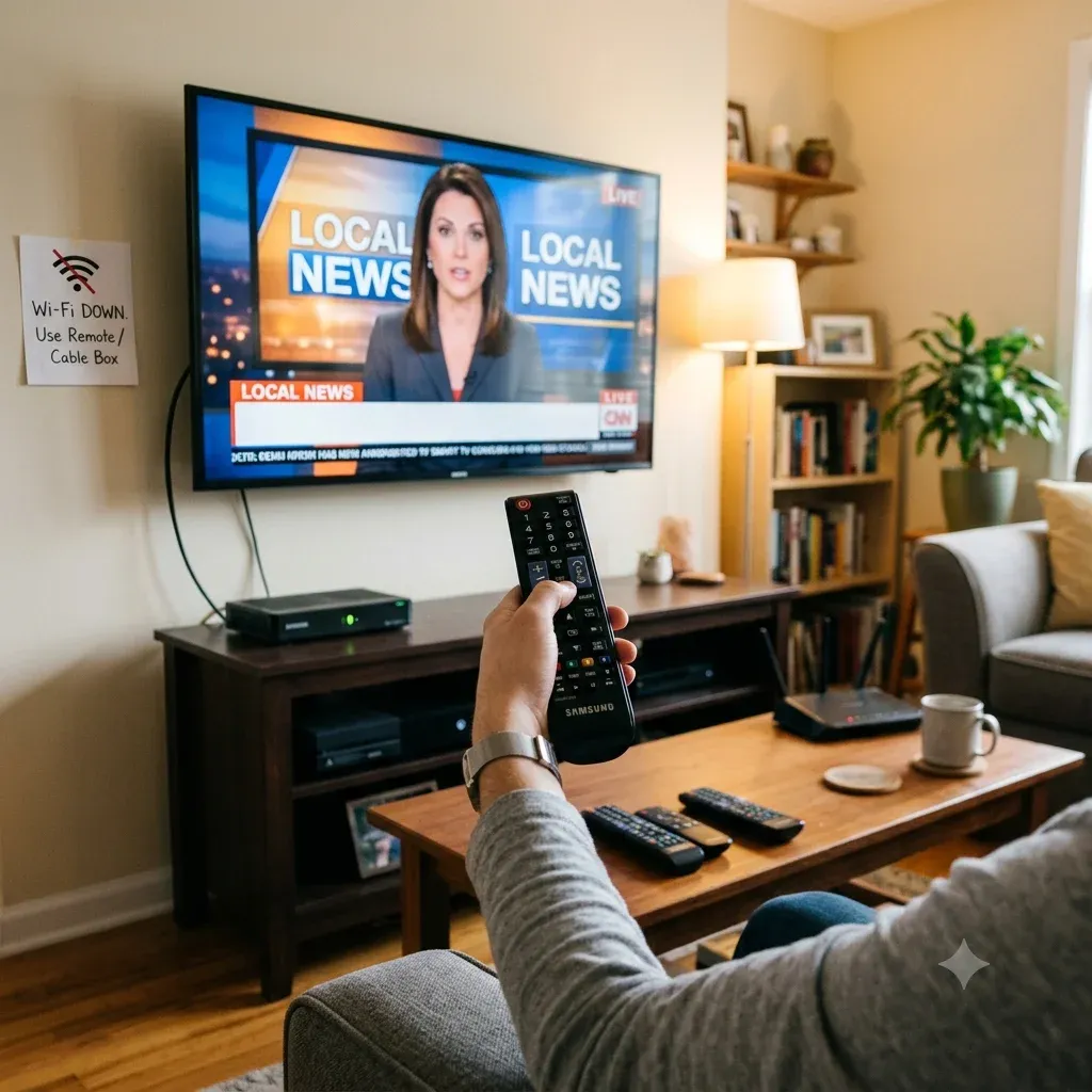 How to control the TV before Wi-Fi is restored