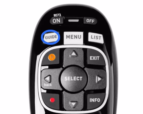 the Guide button on the Genie remote