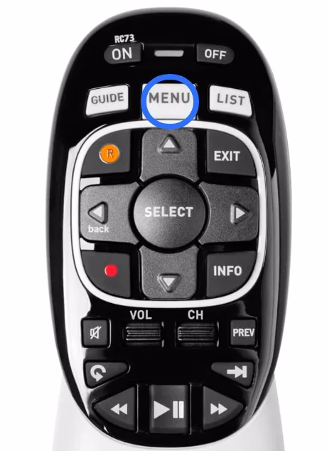 the Menu button on the Genie remote
