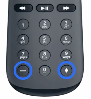 Dash and Diamond buttons on the remote