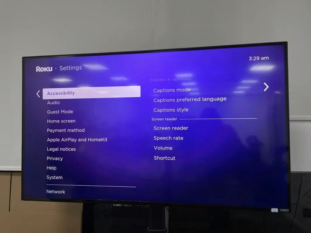 Captions mode on Roku TV