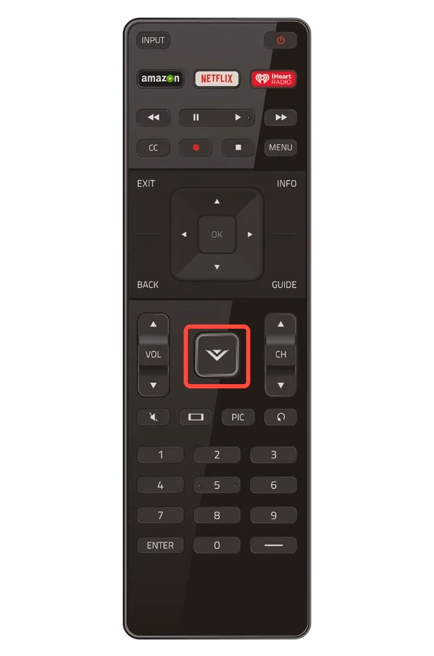 V button on the Vizio remote