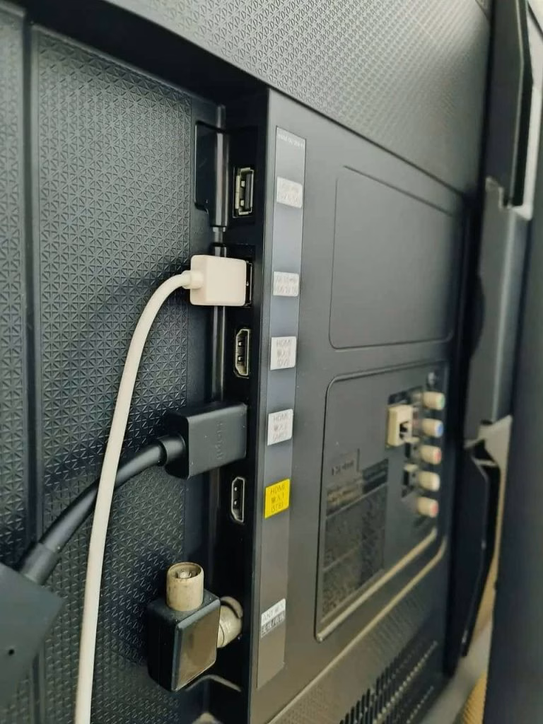 check the HDMI port of the TV