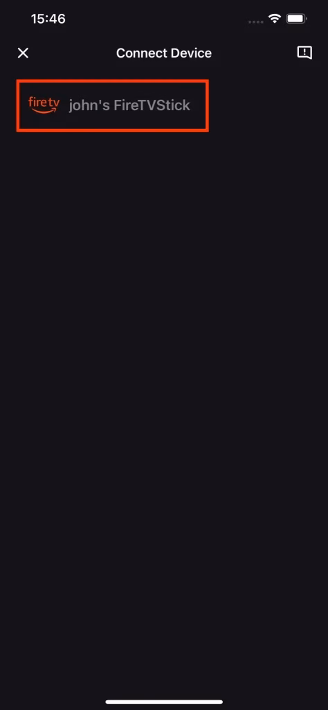 choose a Fire TV device to connect