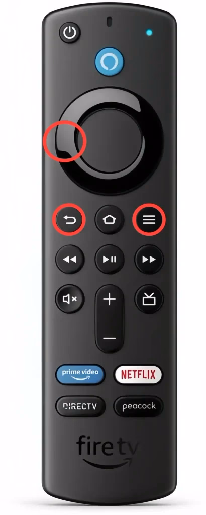 the Left, Menu, and Back buttons on your remote