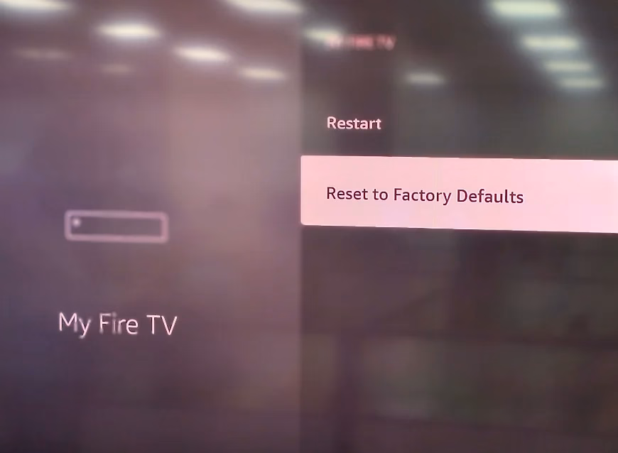 choose to reset Firestick
