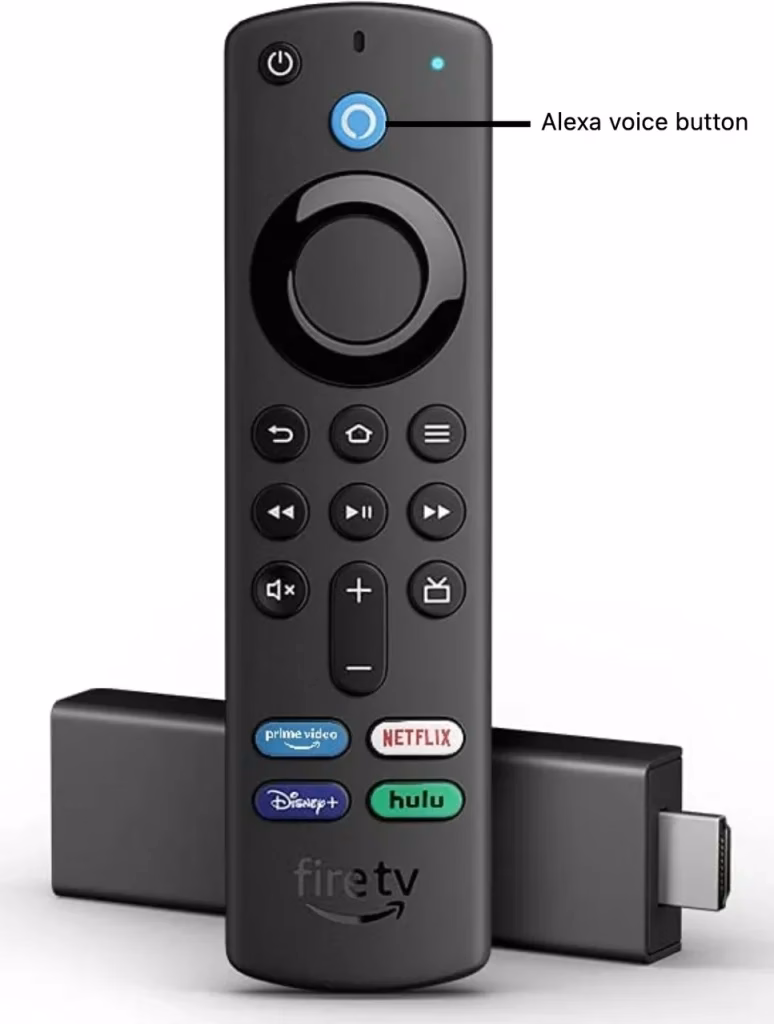 the Alexa voice button on the Firestick remote
