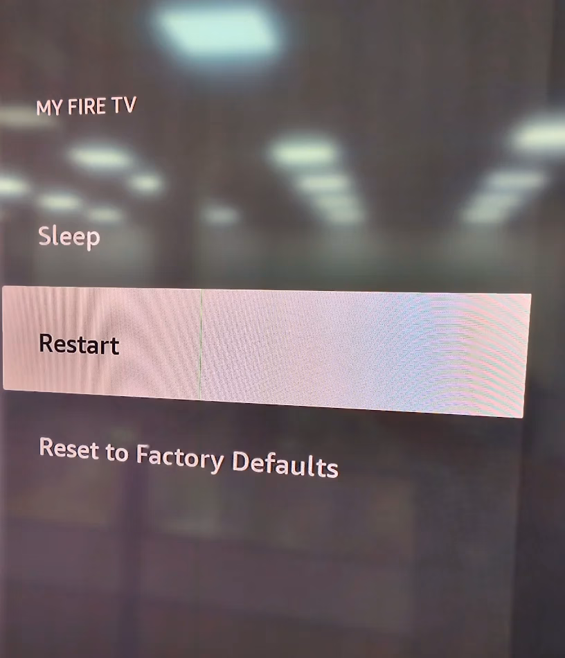 choose the Restart option
