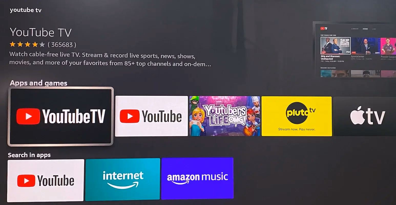 YouTube TV en Firestick