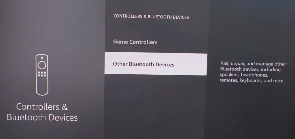 choose Other Bluetooth Devices on Fire OS TV