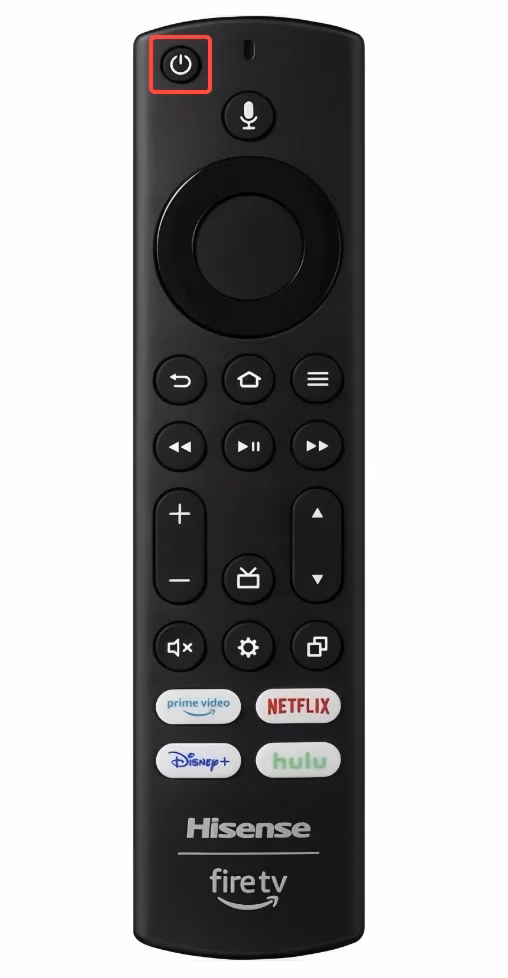 Power button on Hisense Fire TV remote
