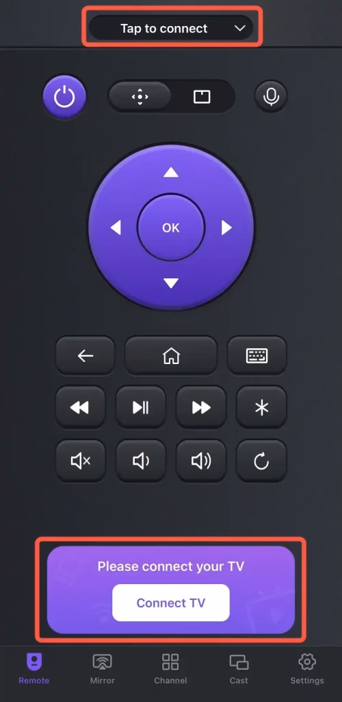 Pairing entry on the universal remote app