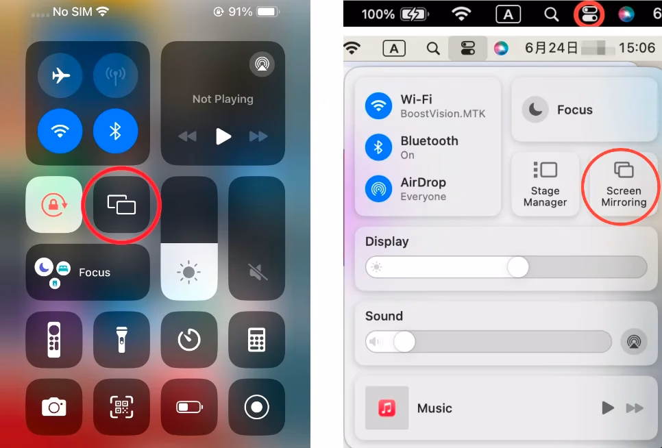 Screen Mirroring on Control Center (iOS & Mac)