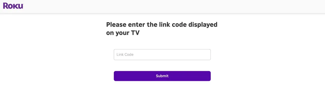 Please enter the link code displayed on your TV