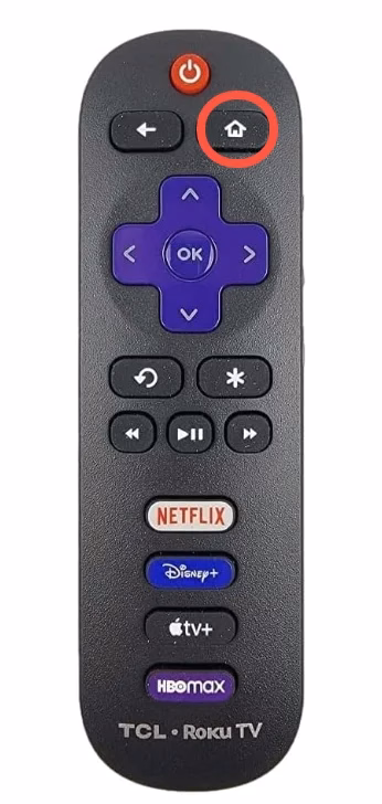 press the Home button on Roku remote