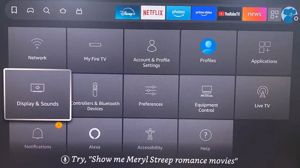 choose Display & Sounds