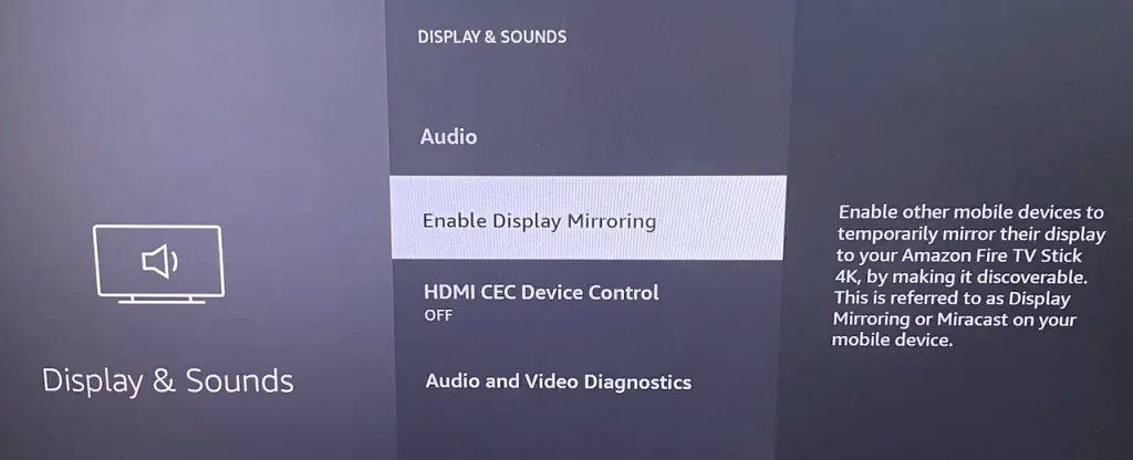 choose Enable Display Mirroring