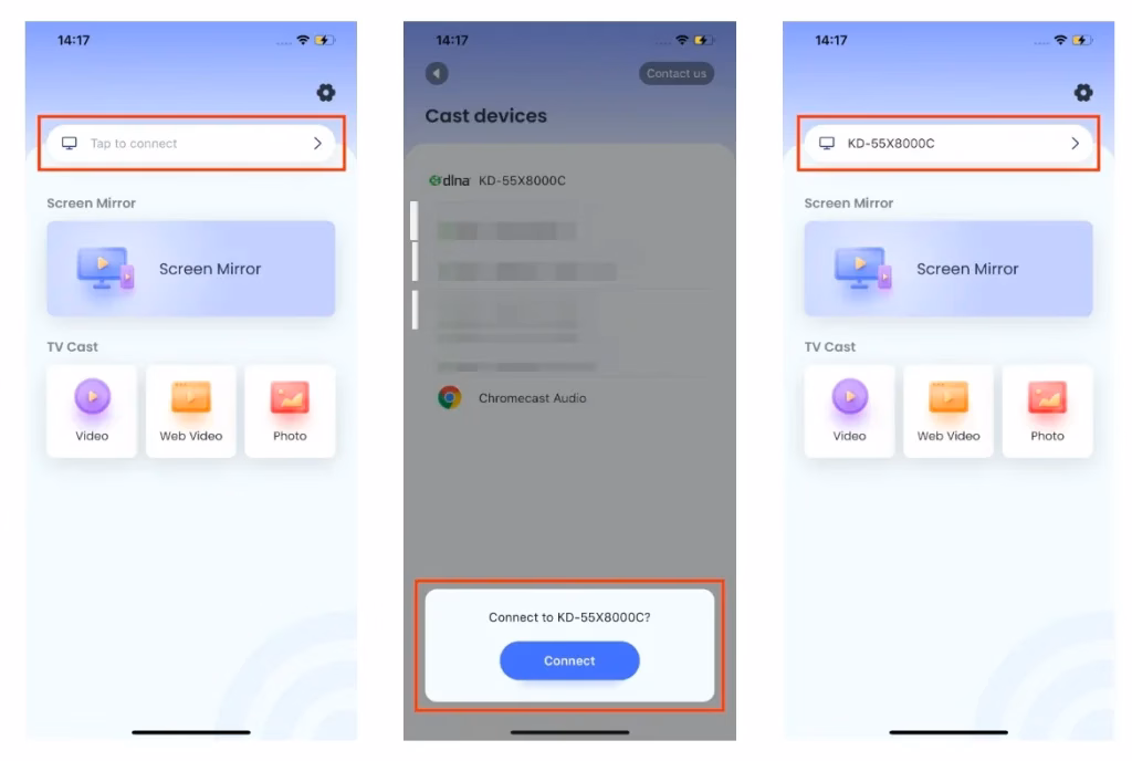 connect BoostVision's app to TV