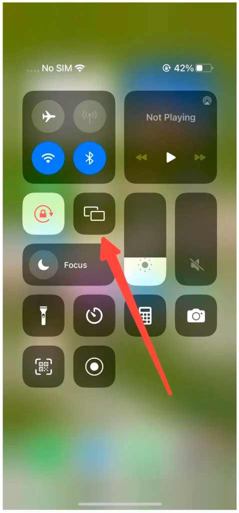 tap the screen mirroring