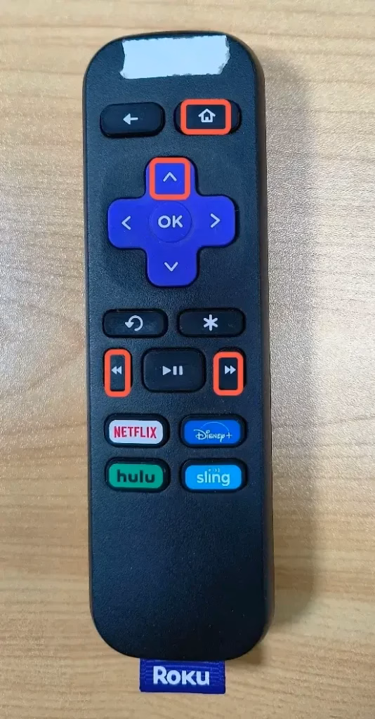 press buttons on the Roku remote