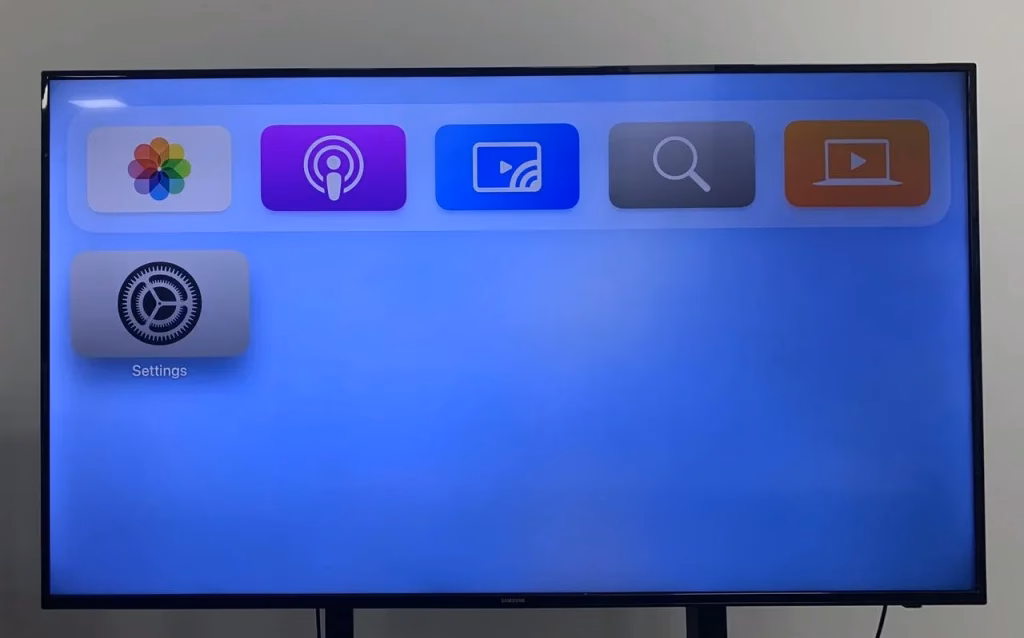 Settings on a TV screen
