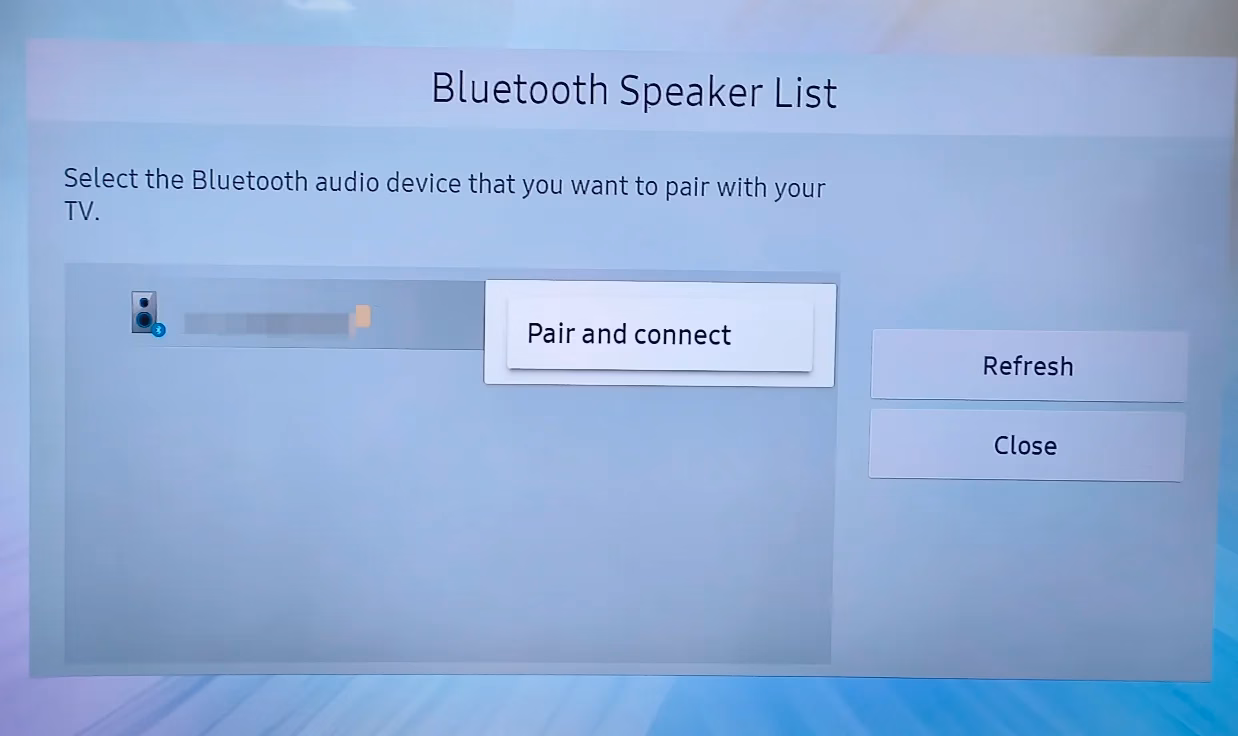 choose Pair and Connect on Samsung TV