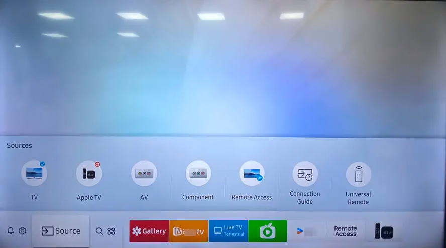 Source tv option on Samsung TV