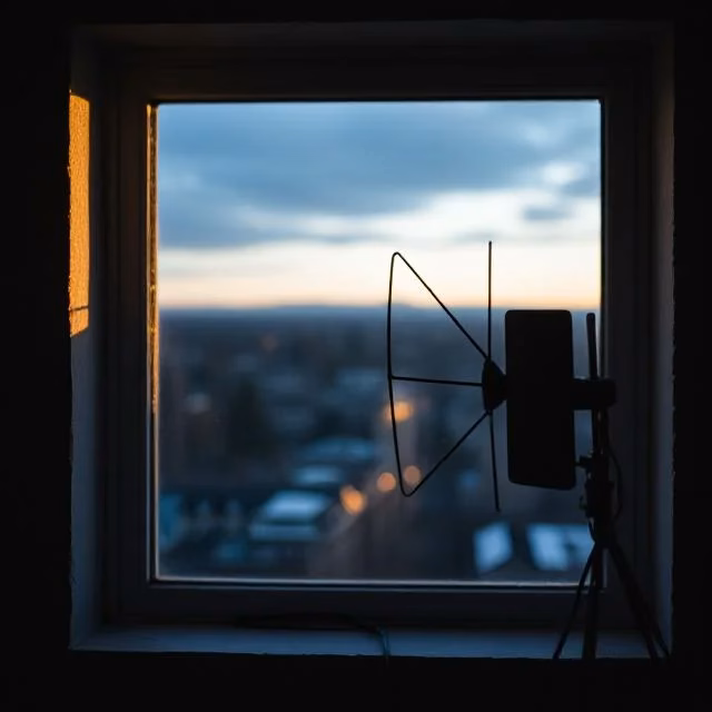 antenna near a window