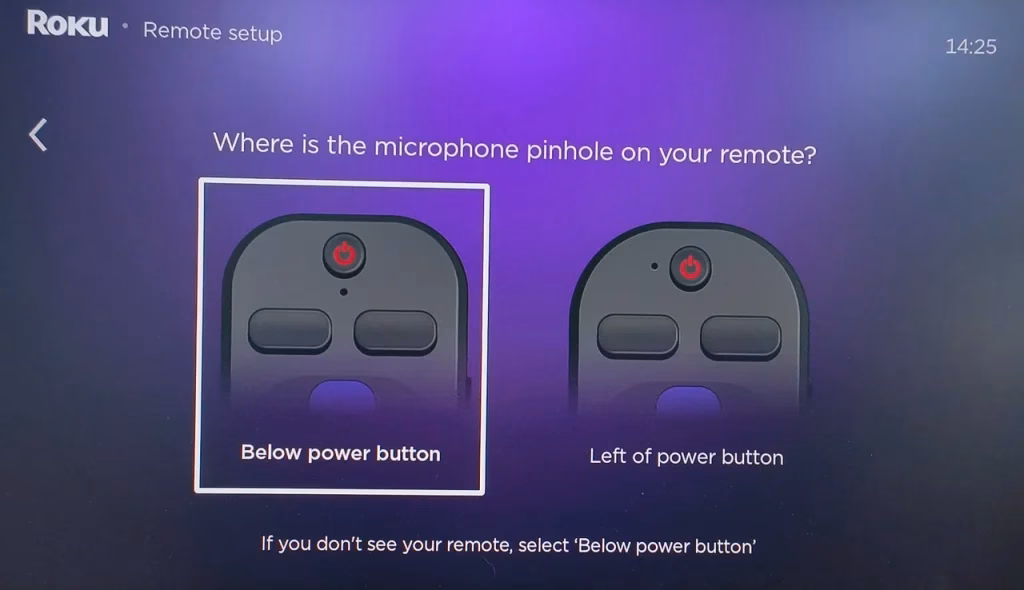 choose microphone location on Roku Voice Remote