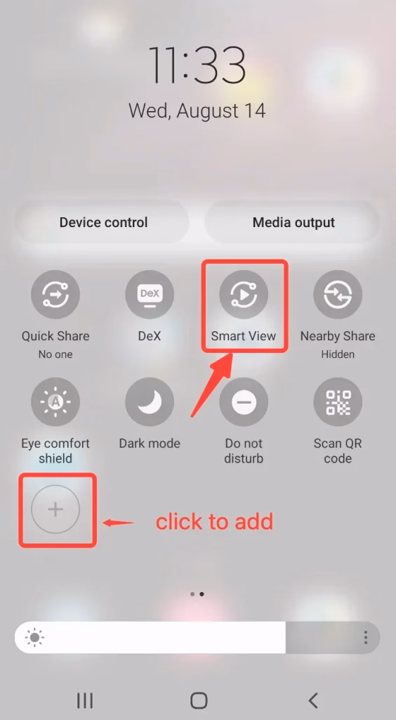 Smart View in Quick Settings panel