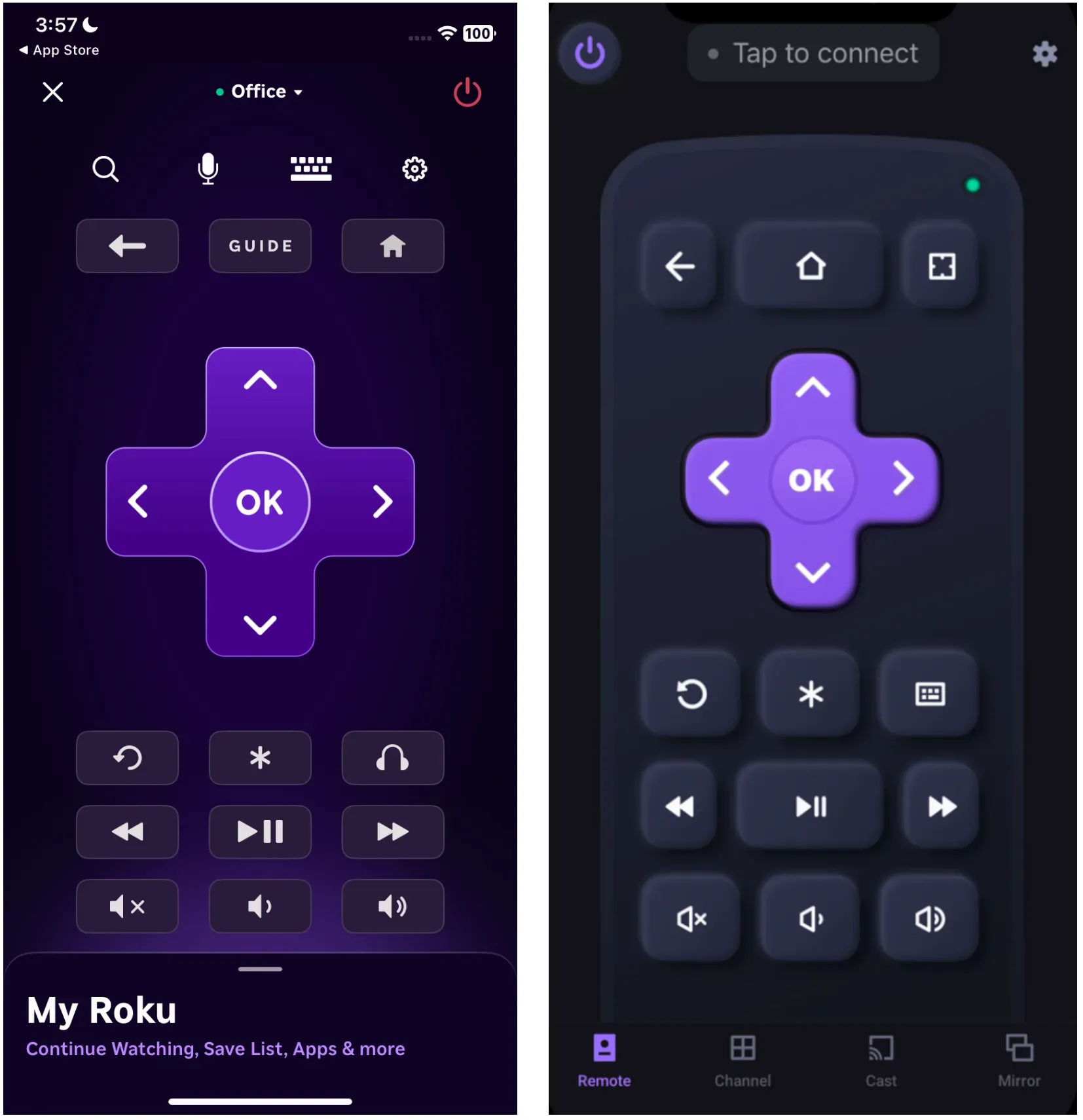 official Roku remote app vs third-party option