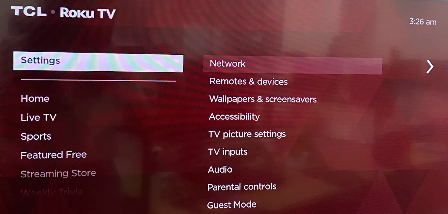 go to Roku Settings