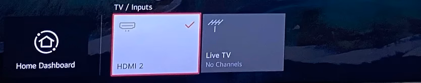 TV input menu