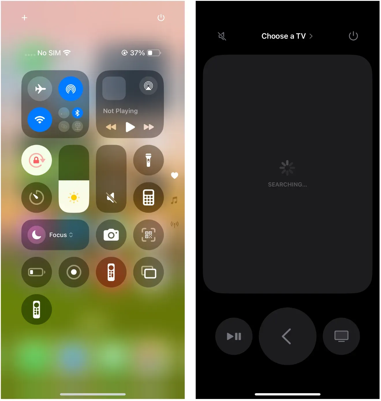 access the Apple TV Remote on iPhone